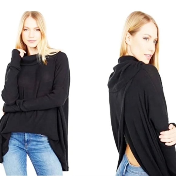 Free People Tops - Free People Juicy Long Sleeve Top in Black
